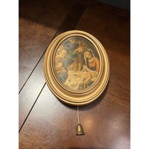VTG Hanging German Reuge-like Music box Pull String Silent Night Princess WORKS!